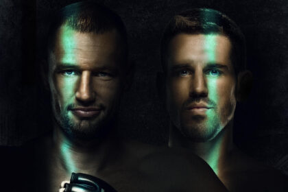 UFC Fight Night De Ridder vs Allen poster featuring Reinier de Ridder and Brendan Allen face-off ahead of live middleweight showdown in Las Vegas